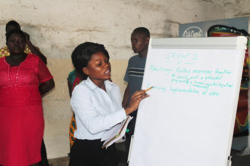Ellen Lindsey Awuku making a presentation to participants of the two-day training by ActionAid Ghana for the launch of Activist