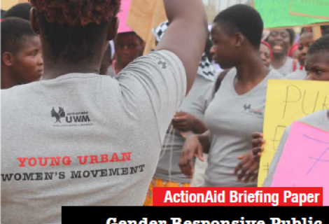 Members of the Young Urban Women's Movement advocate for access to water and gender-responsive public services at the Ga West Municipal Assembly in the Greater Accra region