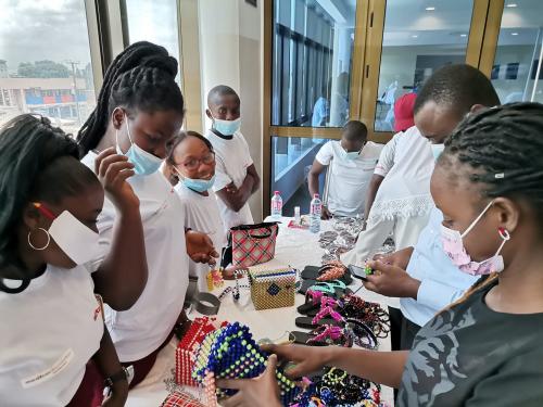 Beneficiaries exhibiting their products