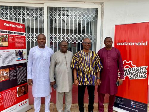 John Nkaw (2nd right) with some members of parliament