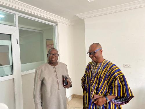 John Nkaw (right) with Cletus Avoka, MP for Zebilla East constituency