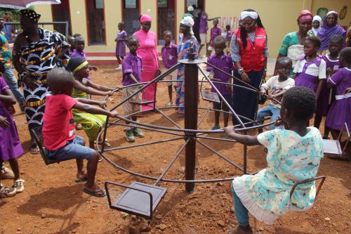 Pupils playing on the compound