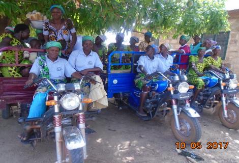 ActionAid’s Ebanapare Women’s Group in the Ul-kpong community advocated for tricycles for women farmers from the Ministry of Food and Agriculture (MoFA), under the Northern Rural Growth Programme, securing a grant that provided them with three tricycles for their community 