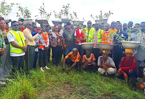 ActionAid Ghana and partners plant mangrove seedlings at Dzita, Anloga District, Volta Region