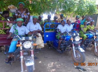 ActionAid’s Ebanapare Women’s Group in the Ul-kpong community advocated for tricycles for women farmers from the Ministry of Food and Agriculture (MoFA), under the Northern Rural Growth Programme, securing a grant that provided them with three tricycles for their community 