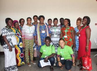 Members of the National Smallholder Women Farmers' Movement at the Africa Climate Week 